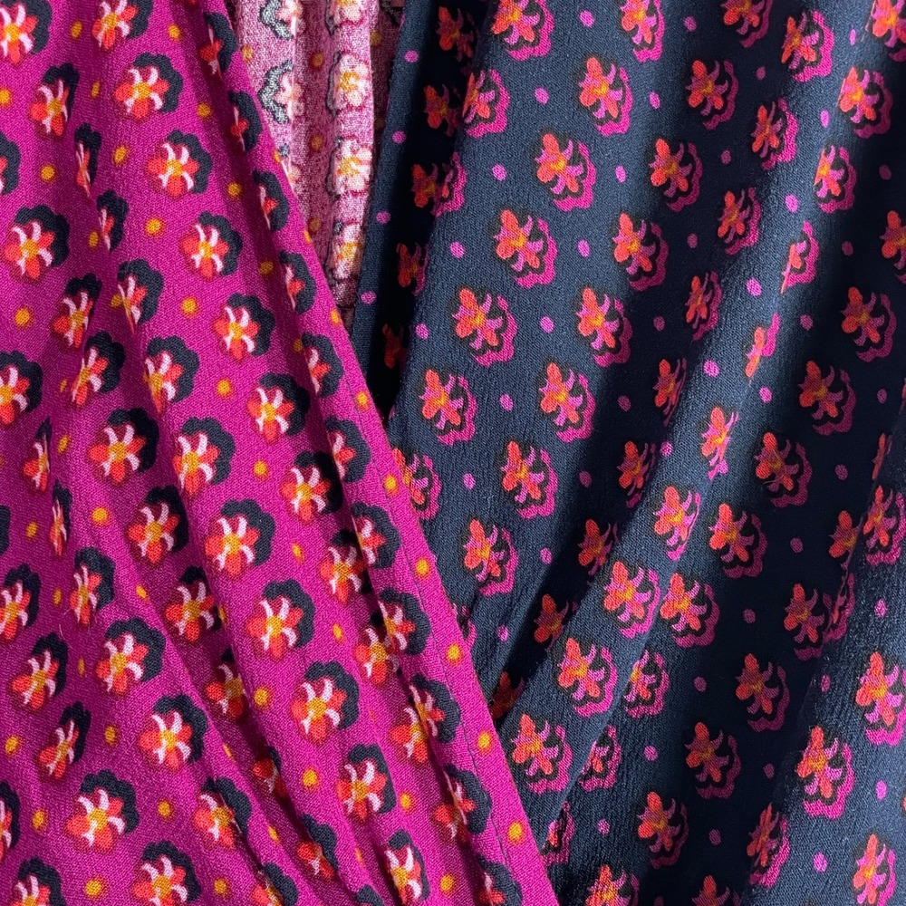 Anthropologie Wrap Blouse in Magenta and Navy - Picture 8 of 12